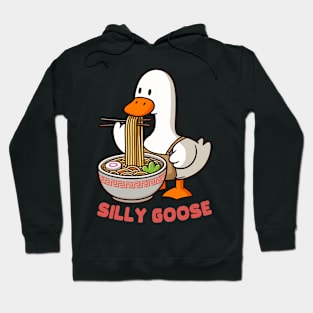 Silly Goose Eating Ramen Hoodie